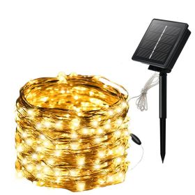 Decorative Outdoor Courtyard Colored Outdoor Christmas Copper Wire String Lights (Option: Warm White-10M 100LED)