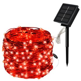 Decorative Outdoor Courtyard Colored Outdoor Christmas Copper Wire String Lights (Option: Red-10M 100LED)