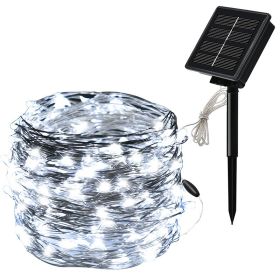Decorative Outdoor Courtyard Colored Outdoor Christmas Copper Wire String Lights (Option: White-10M 100LED)