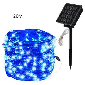 Decorative Outdoor Courtyard Colored Outdoor Christmas Copper Wire String Lights (Option: Blue-20M 200LED)