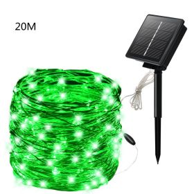 Decorative Outdoor Courtyard Colored Outdoor Christmas Copper Wire String Lights (Option: Green-20M 200LED)