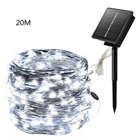 Decorative Outdoor Courtyard Colored Outdoor Christmas Copper Wire String Lights (Option: White-20M 200LED)