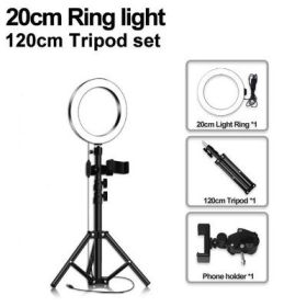 Mobile Phone Live Selfie Anchor Round LED Fill Light (Option: 20cm+120cm-1pcs)