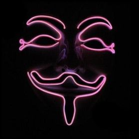 New LED Guy Fawkes Mask (Option: Pink-A)