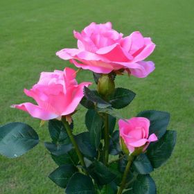 white rose lantern 3LED white romantic rose lantern (Option: Pink with light)