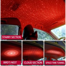 Car star sky top atmosphere light (Option: 4pcs set Red)
