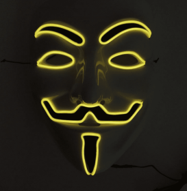 New LED Guy Fawkes Mask (Option: Yellow-B)