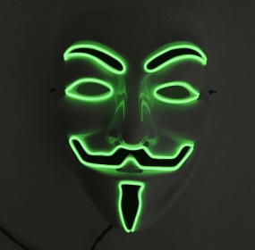 New LED Guy Fawkes Mask (Option: Fluorescent green-B)