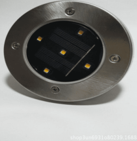 Stainless steel outdoor waterproof square floor lamp 5LED landscape garden lights (Option: Warm light 5 lights)