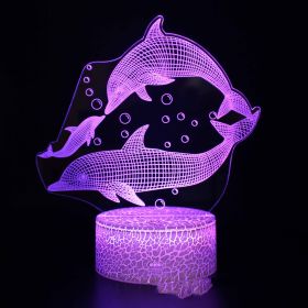 Dolphin series small night lights (Option: 1122 style-7 black)