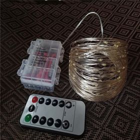 100 200led solar copper wire string light (Option: 10m blue remote)