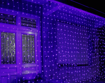 Christmas LED Curtain Lights (Option: EU220V-Blue)