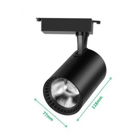 LED track spotlight (Option: Black-10W-6000K)