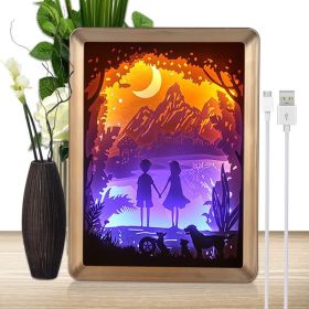 Light and shadow paper carving lamp (Color: Gold)