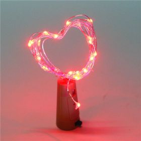Red wine cork string 2 meters 20 colorful lights (Option: Red-2M)