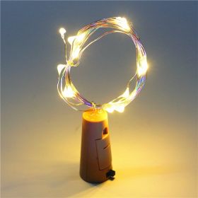 Red wine cork string 2 meters 20 colorful lights (Option: Warm White-1M)