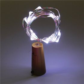 Red wine cork string 2 meters 20 colorful lights (Option: White-3M)