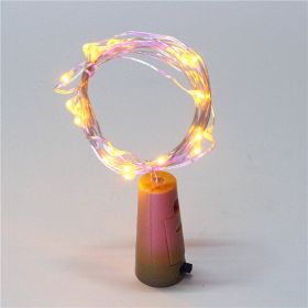 Red wine cork string 2 meters 20 colorful lights (Option: Yellow-3M)