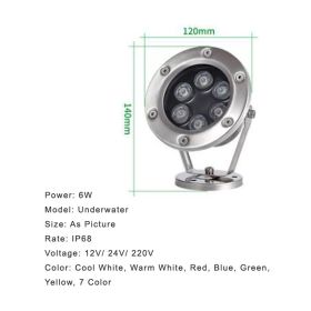 Stainless steel water fountain light (Option: 6W-Yellow)
