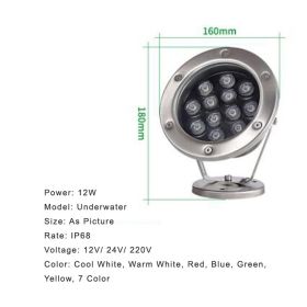 Stainless steel water fountain light (Option: 12W-Green)