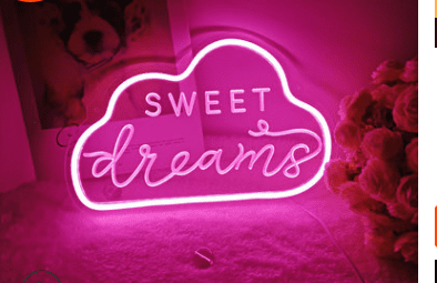 LED Neon Light, Acrylic Back Panel, Room Decoration Night Light (Option: Sweet dream pink-USB)