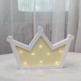 Nordic ins night light wall decoration crown light (Color: Yellow)