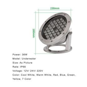 Stainless steel water fountain light (Option: 36W-Green)