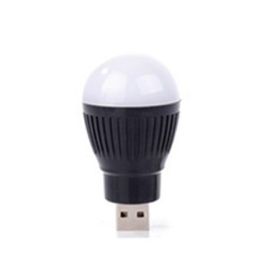 Mini USB lamp LED bulb portable night light (Color: Black)