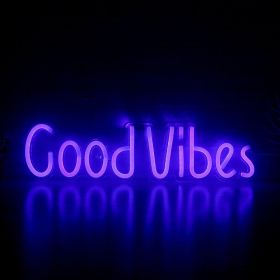 LED Neon Light, Acrylic Back Panel, Room Decoration Night Light (Option: Good vibes-USB)