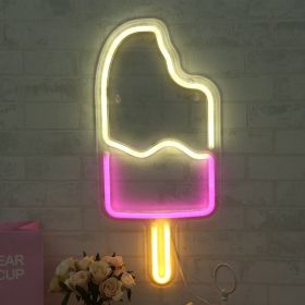 Neon decoration ins creative wall bar atmosphere lamp clean bar bed lamp romantic bedroom room layout (Option: Ice cream)