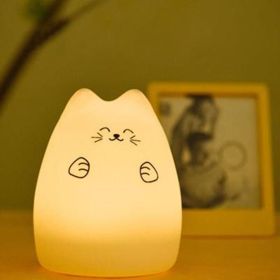 Silicone Touch Sensor LED Night Light For Children Baby Kids (Option: Plutus Cat)