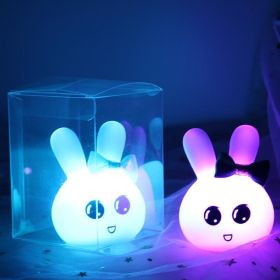 Elementary School Kindergarten Tanabata Gift Cute Rabbit Night Light (Option: Dark green big ear rabbit)
