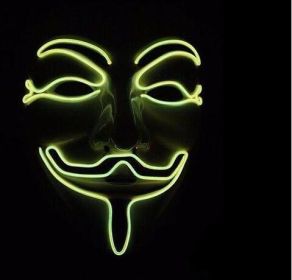 New LED Guy Fawkes Mask (Option: Yellow-A)