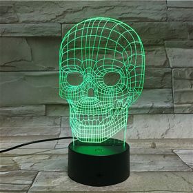Flower skull 3D night light (Option: 1Skeleton-USB)