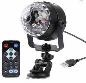 3W RGB LED DJ Disco Stage Crystal Magic Ball Party Lights with Remote Control (Option: default)