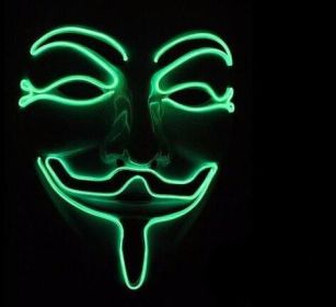 New LED Guy Fawkes Mask (Option: light green-A)
