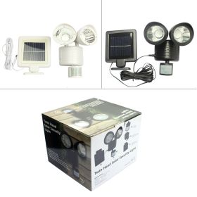 New solar lamp household solar human body induction double head light 22LED solar street lamp (Color: White)