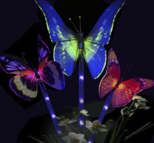 Solar Butterfly Light 7 Color Cycle LED Fiber Butterfly Light Lawn Garden Villa Landscape Light Decorative Light (Option: default)