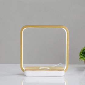 Bedside Lamp Mobile Phone Wireless Charging Desk Lamp (Option: Gold-220V US)