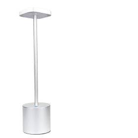 Led table lamp eye protection metal hotel bar table lamp (Option: Silver-USB)