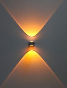 Outdoor Waterproof Wall Lamp LED Square Corridor Aisle Terrace Wall Lamp (Option: Silver shell yellow light-Single side light 3W)
