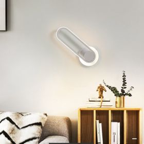 Rotatable Bedroom Bedside Wall Lamp (Option: Ushaped white-Tricolor light)