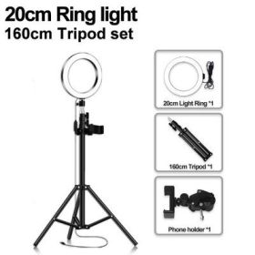Mobile Phone Live Selfie Anchor Round LED Fill Light (Option: 20cm+160cm-1pcs)