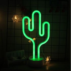 Creative led modeling lamp rainbow popsicle (Option: Cactus-Battery)