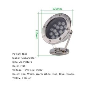 Stainless steel water fountain light (Option: 15W-Green)
