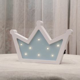Nordic ins night light wall decoration crown light (Color: Blue)