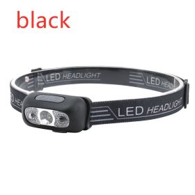 USB charging running light outdoor LED strong light (Option: Black-USB)