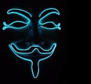 New LED Guy Fawkes Mask (Option: sky blue-A)