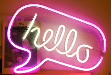 LED Neon Light, Acrylic Back Panel, Room Decoration Night Light (Option: Hello-USB)