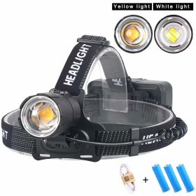 Zoom lens display large lens headlight (Option: Yellow-Usb and battery)